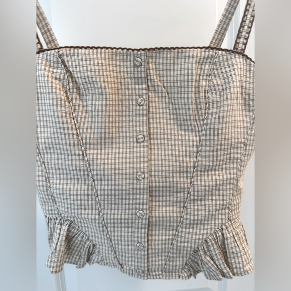 Zara Ruffled Plaid Top - Picture 3 of 6